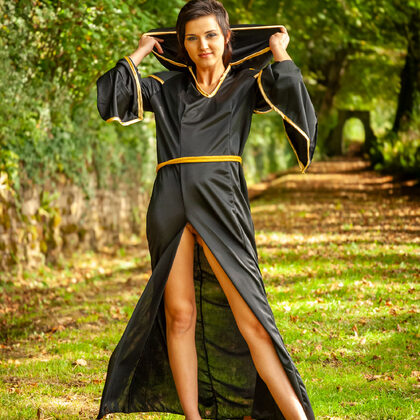 Ronni 001 03-forest-path-outdoor-robe-set-with-ronni-posing-softly-outdoors.jpg
